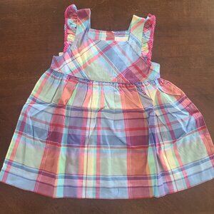 Chaps Plaid Dress & Matching Onesie Set Girl 9M 2pc – Nwt